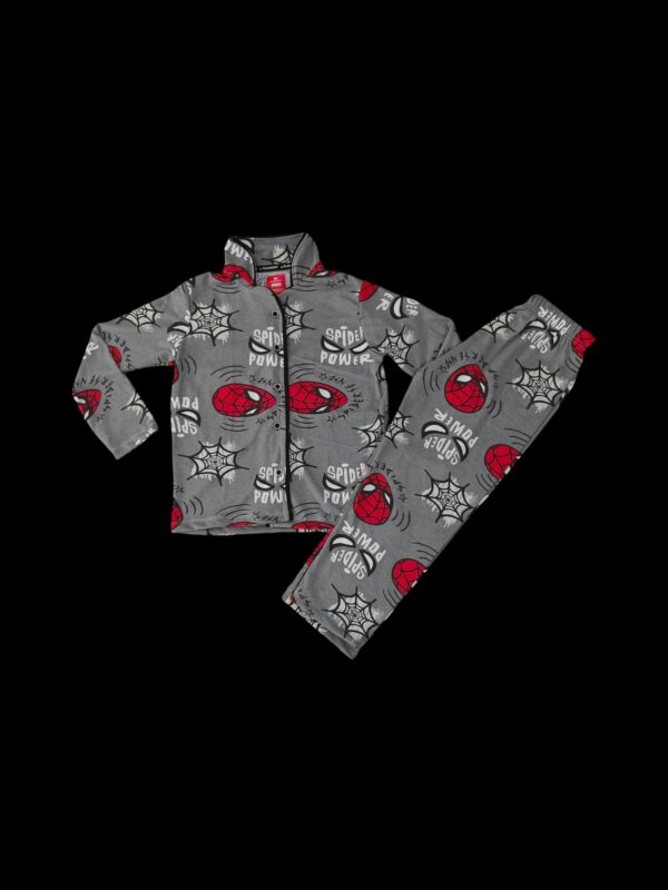 UNISEX KIDS NIGHT SUIT - DARK GREY SPIDEYS