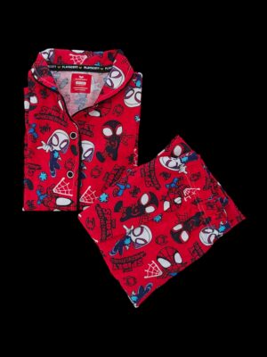 UNISEX KIDS NIGHT SUIT - RED SPIDEYS