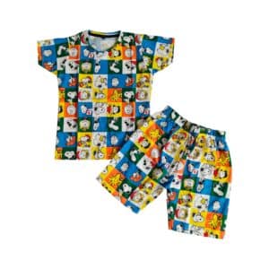 GoCasuals Brand Kids Unisex Shorts Co-Ord Set - Snoopies