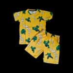 GoCasuals Brand Kids Unisex Shorts Co-Ord Set - Yellow Hulks