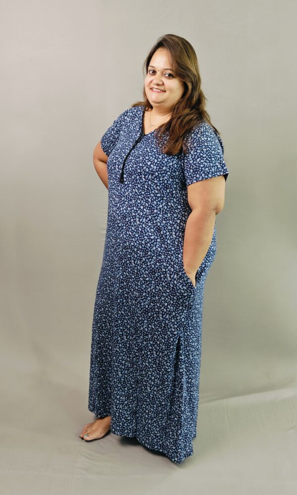 Night Gown / Nighty - Navy Mini Floral