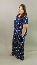 Night Gown / Nighty - Navy Daisy