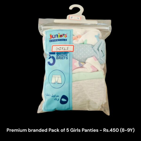 Girl's Panties  - Pack of 5 Panties (8-9Y) - 02