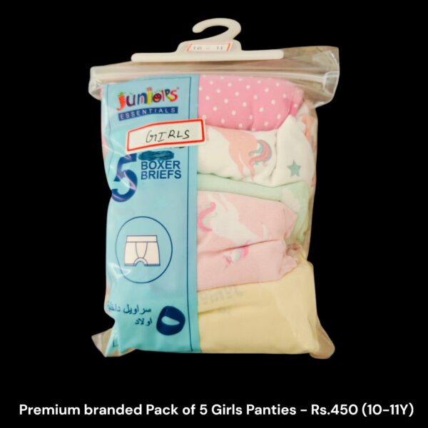 Girl's Panties  - Pack of 5 Panties (10-11Y) - 02