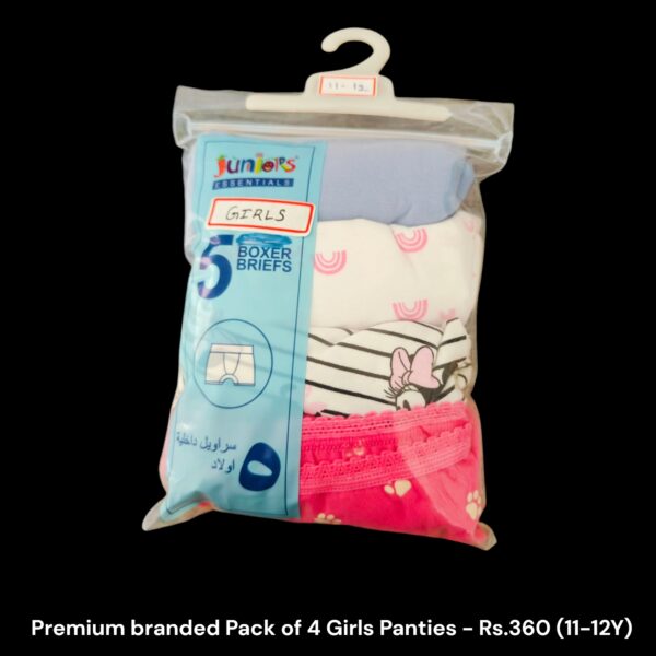 Girl's Panties  - Pack of 4 Panties (11-12Y) - 01