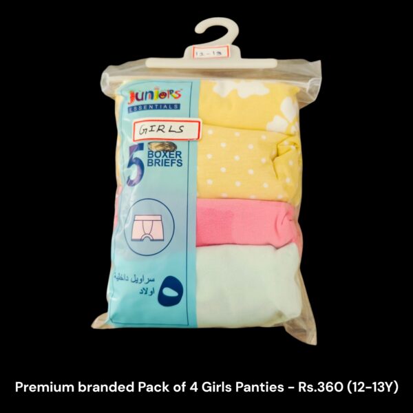 Girl's Panties  - Pack of 4 Panties (12-13Y) - 03