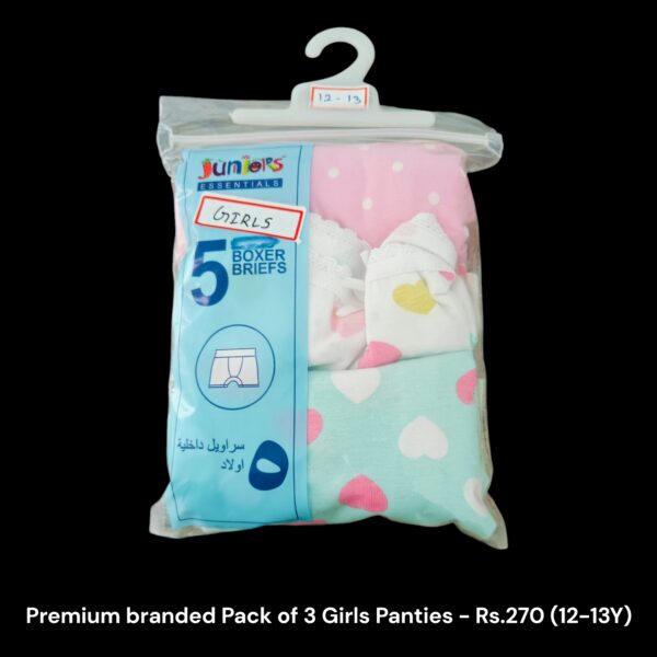 Girl's Panties  - Pack of 3 Panties (12-13Y) - 01