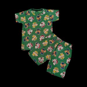 Gocasuals Brand Unisex Short Set - Green Paws