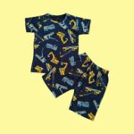 Gocasuals Brand Unisex Short Set - Navy Trucks