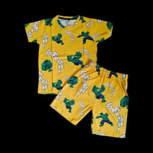 Gocasuals Brand Unisex Short Set - Yellow Hulk