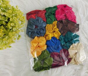 Satin Scrunchies(Pack of 12)  - 01