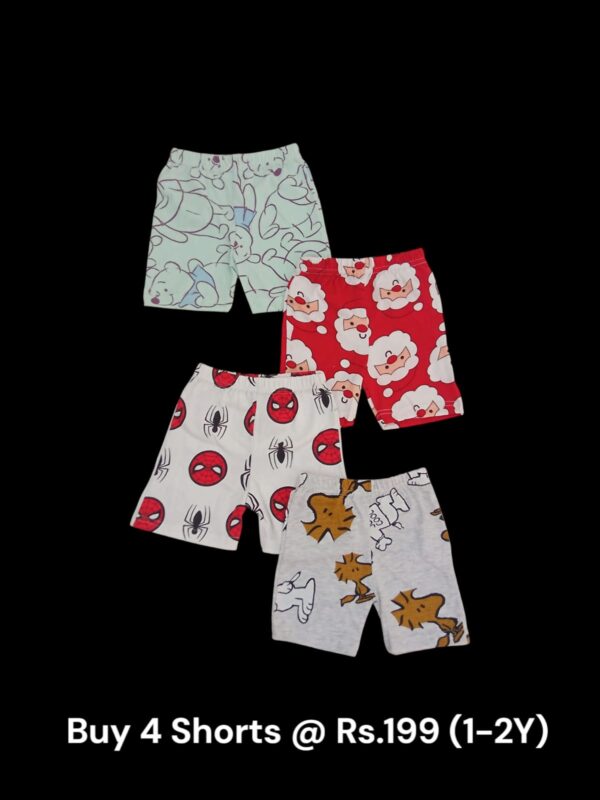 Unisex Shorts Combo (1-2Y) - Pack of 4 Shorts - 08