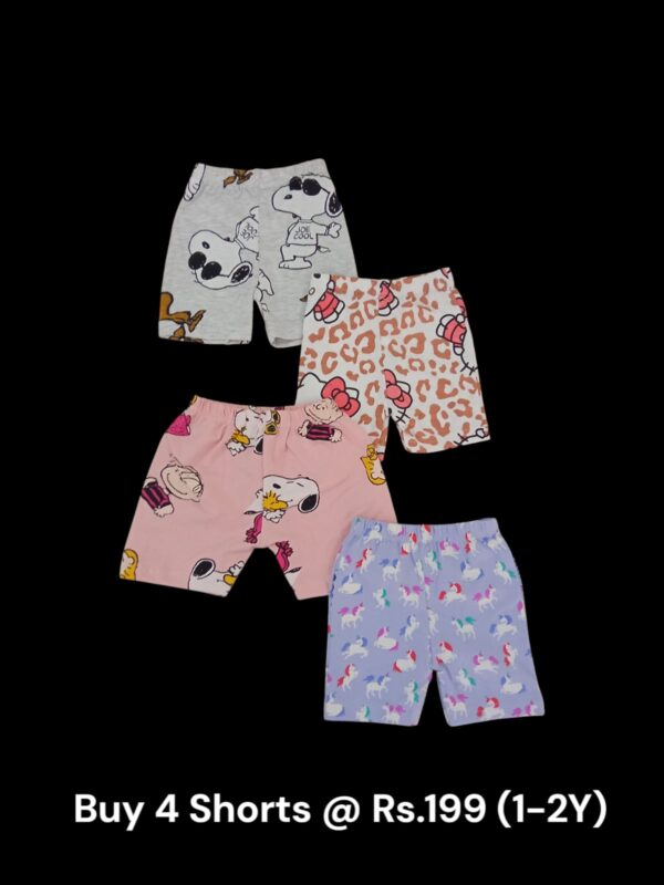 Unisex Shorts Combo (1-2Y) - Pack of 4 Shorts - 06