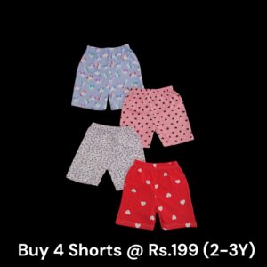 Unisex Shorts Combo (2-3Y) - Pack of 4 Shorts - 35
