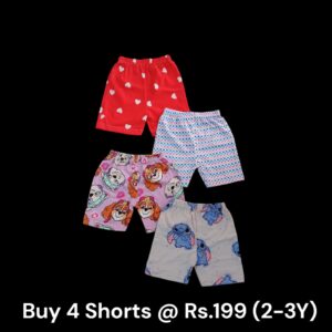Unisex Shorts Combo (2-3Y) - Pack of 4 Shorts - 28