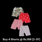Unisex Shorts Combo (2-3Y) - Pack of 4 Shorts - 27