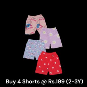 Unisex Shorts Combo (2-3Y) - Pack of 4 Shorts - 23