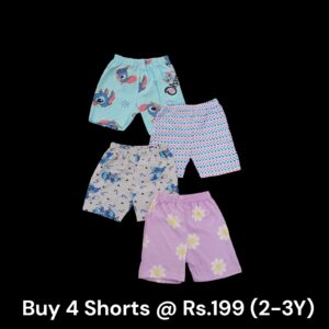 Unisex Shorts Combo (2-3Y) - Pack of 4 Shorts - 21