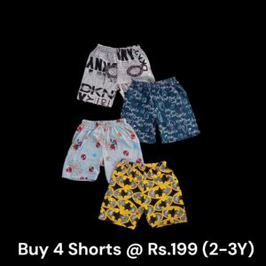 Unisex Shorts Combo (2-3Y) - Pack of 4 Shorts - 18
