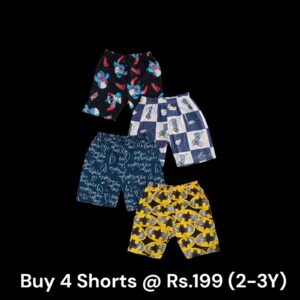 Unisex Shorts Combo (2-3Y) - Pack of 4 Shorts - 17