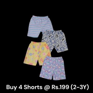 Unisex Shorts Combo (2-3Y) - Pack of 4 Shorts - 16