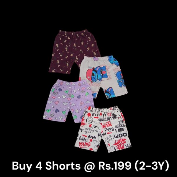 Unisex Shorts Combo (2-3Y) - Pack of 4 Shorts - 14