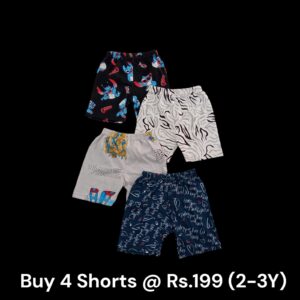 Unisex Shorts Combo (2-3Y) - Pack of 4 Shorts - 10