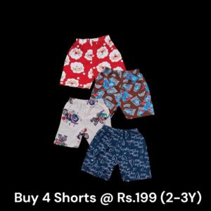 Unisex Shorts Combo (2-3Y) - Pack of 4 Shorts - 09