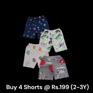 Unisex Shorts Combo (2-3Y) - Pack of 4 Shorts - 01