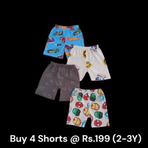 Unisex Shorts Combo (2-3Y) - Pack of 4 Shorts - 06