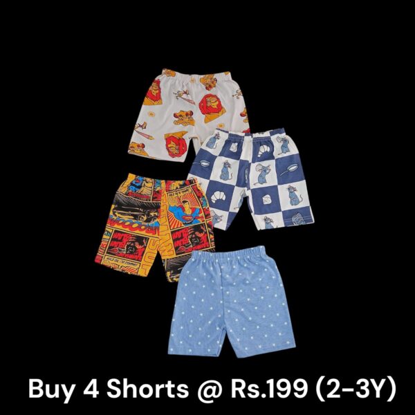 Unisex Shorts Combo (2-3Y) - Pack of 4 Shorts - 05