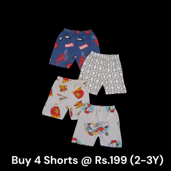 Unisex Shorts Combo (2-3Y) - Pack of 4 Shorts - 03