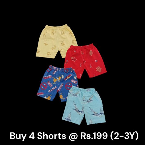Unisex Shorts Combo (2-3Y) - Pack of 4 Shorts - 02