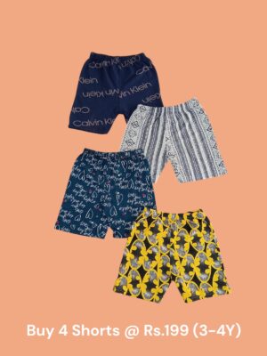 Unisex Shorts Combo (3-4Y) - Pack of 4 Shorts - 15