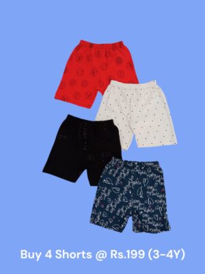 Unisex Shorts Combo (3-4Y) - Pack of 4 Shorts - 11