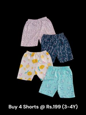 Unisex Shorts Combo (3-4Y) - Pack of 4 Shorts - 03