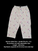 Women's 3/4th Pant (M/L/XL Size) - 14