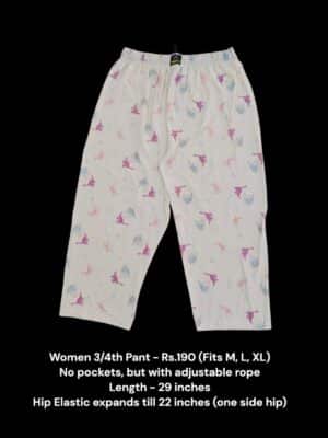 Women's 3/4th Pant (M/L/XL Size) - 14