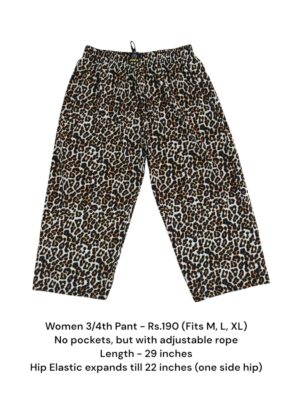 Women's 3/4th Pant (M/L/XL Size) - 16