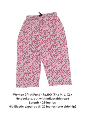 Women's 3/4th Pant (M/L/XL Size) - 18