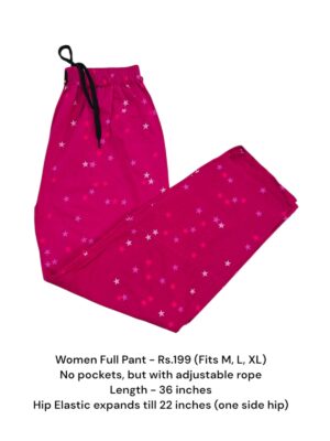 Women's Full Pant without Pockets (M/L/XL Size) - 18