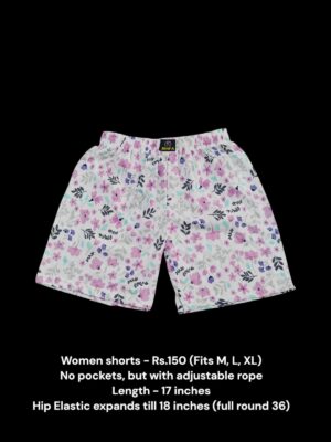 Women Shorts with NO Pockets  - 01 (M/L/XL)