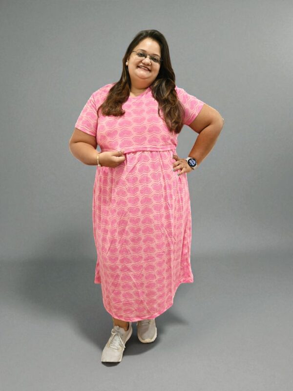 Maternity Comfy Wear - Baby Pink Hearts