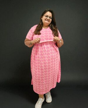 Maternity Comfy Wear - Baby Pink Hearts