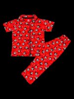 Playscott Unisex Kids Night Suit(Half Sleeve) - Red Mickeys