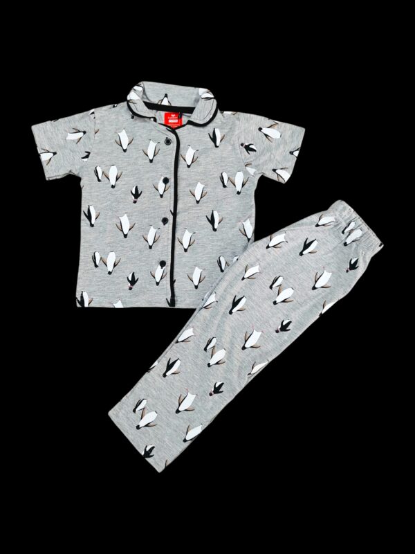 Playscott Unisex Kids Night Suit(Half Sleeve) - Penguins