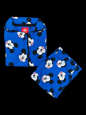 Playscott Unisex Kids Night Suit(Half Sleeve) - Blue Mickeys