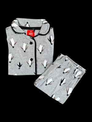 Playscott Unisex Kids Night Suit(Half Sleeve) - Penguins