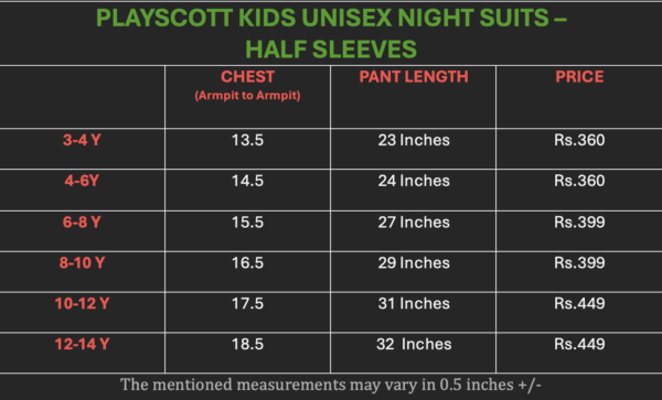 Playscott Unisex Kids Night Suit(Half Sleeve) - Blue Mickeys
