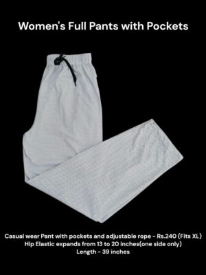 Women's Full Pant with Pockets (XL Size) - 05